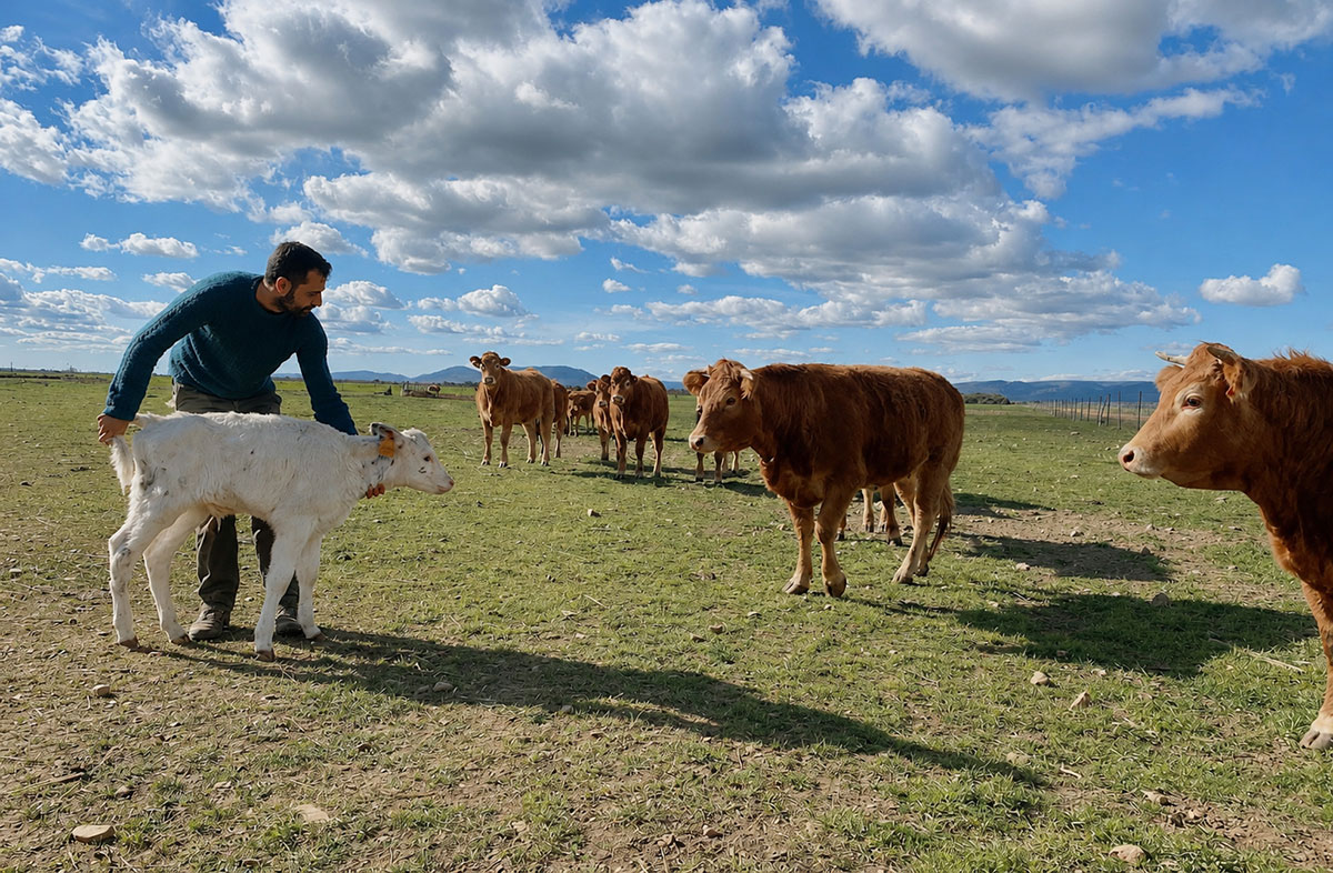 Ganadería propia de vacuno en dehesa como origen de la carne de Dehesa Cabañeros
